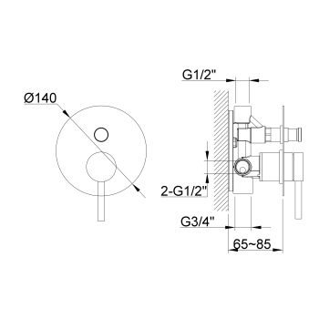 Kohlman Axel QW220A Rejtett zuhanykeverő króm